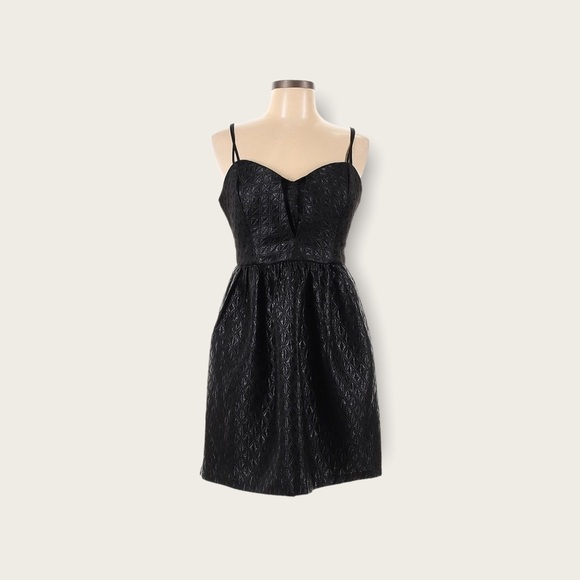 BCBGeneration Black Metallic Mini Party Cocktail Dress